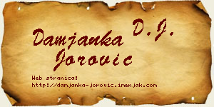 Damjanka Jorović vizit kartica